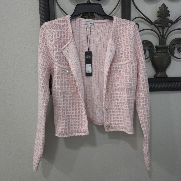 Fashion Nova Jackets & Blazers - NWT Fashion Nova Barbie Pink Tweed Blazer